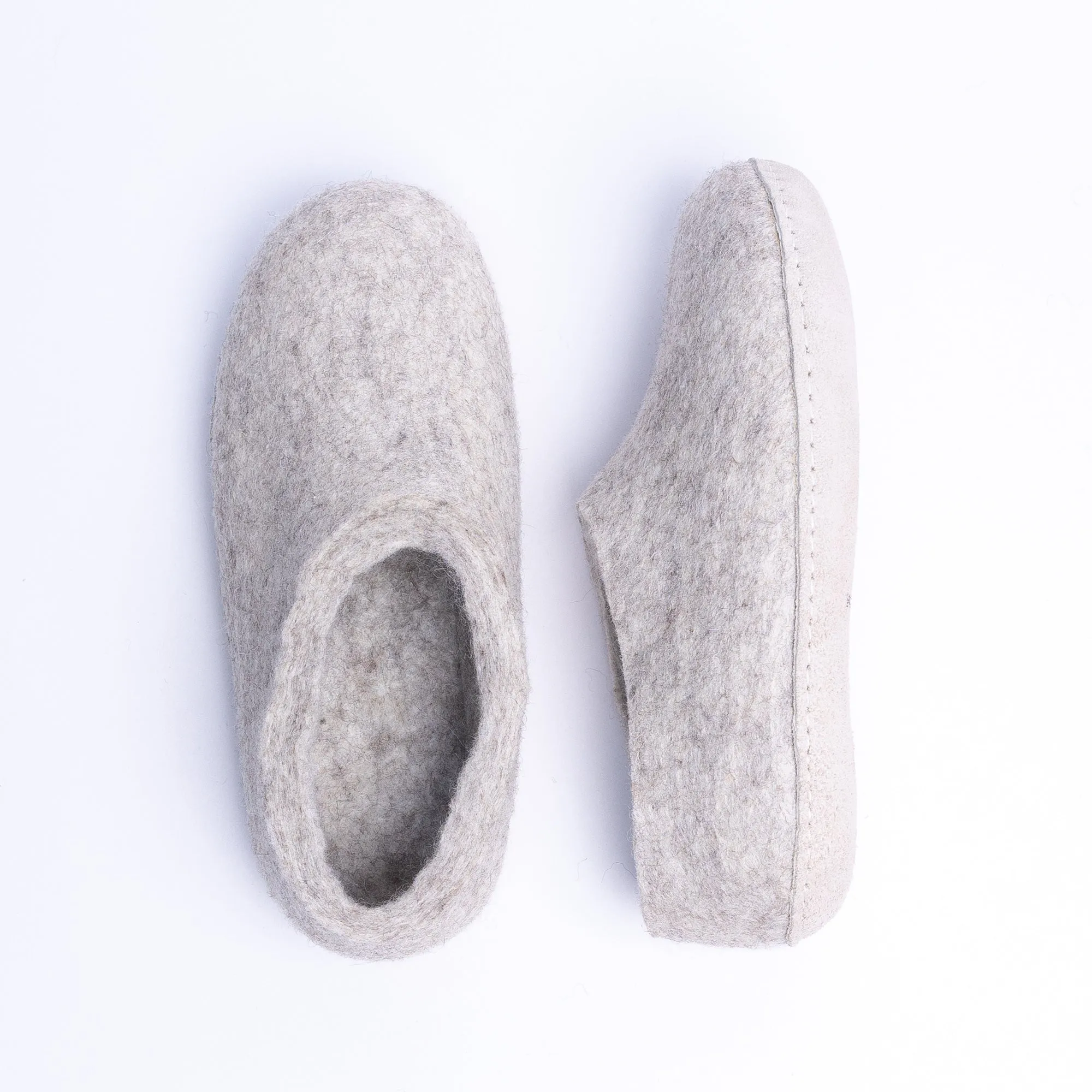 Marbled Tan Wool Felt Ankle Boot for Men & Women