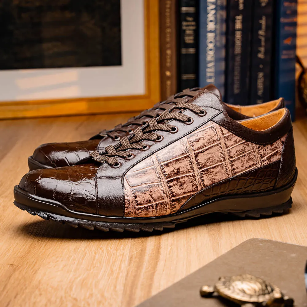 Marco Di Milano Cairo in Brown / Orix Alligator Sneakers