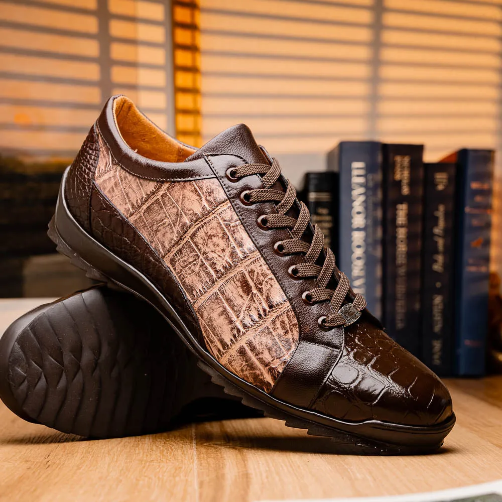Marco Di Milano Cairo in Brown / Orix Alligator Sneakers