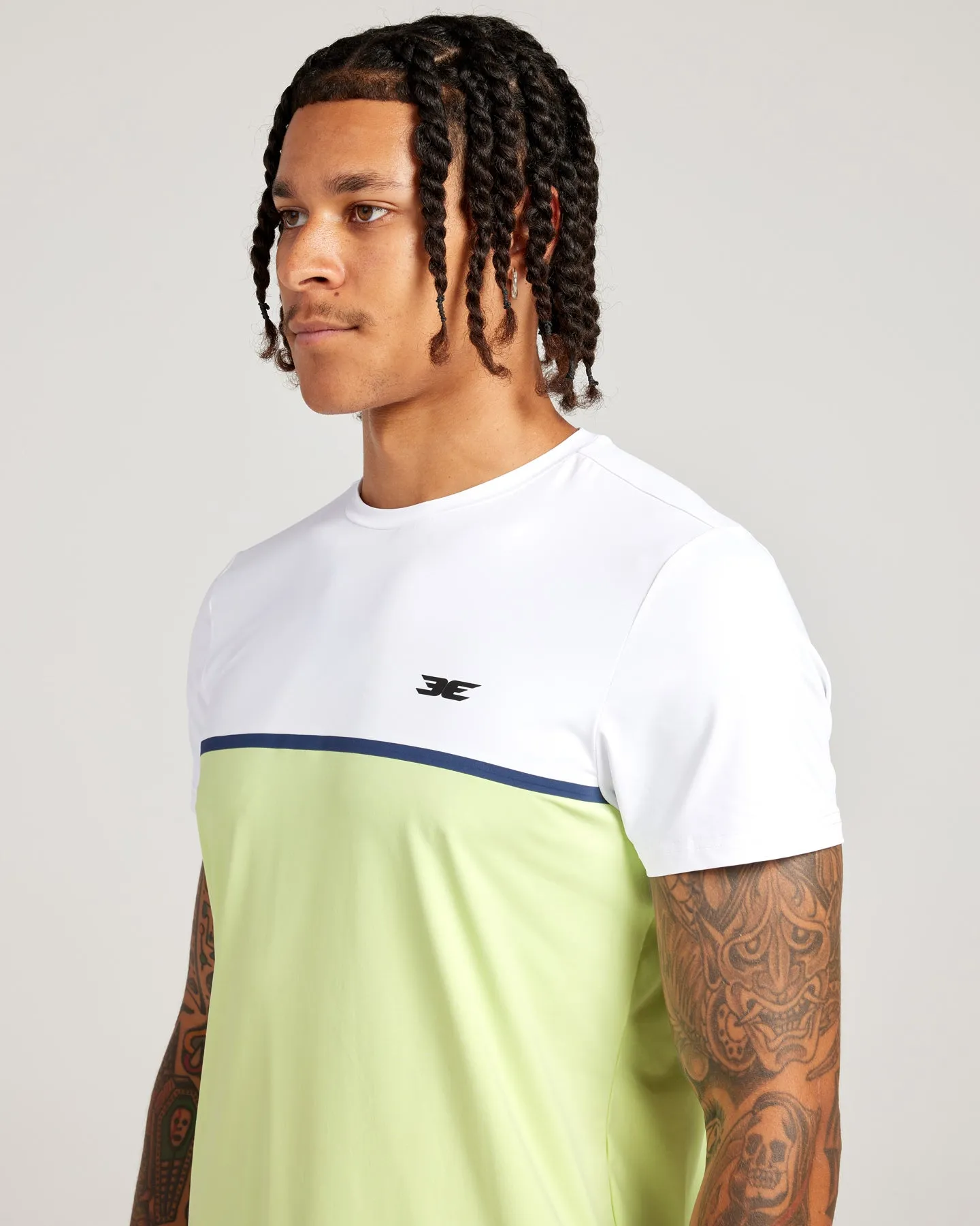 Men's Ace V3 Split Tee - White / Lime