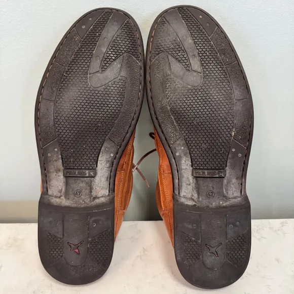 Men's Pikolinos Oviedo Calfskin Leather Lace Up Derby Shoes Size 13 US 47 Tan