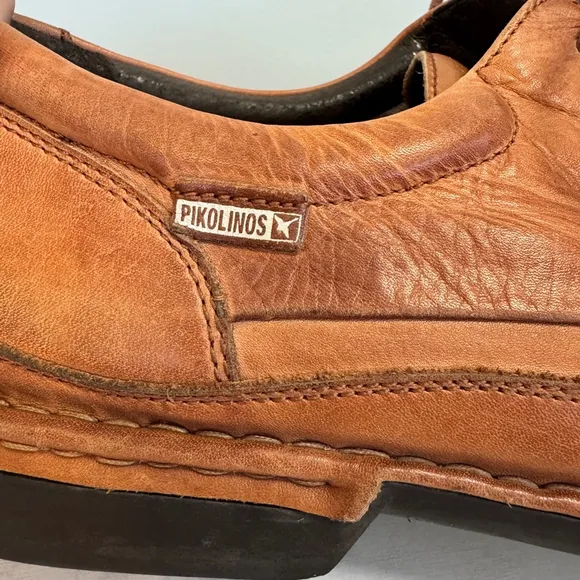 Men's Pikolinos Oviedo Calfskin Leather Lace Up Derby Shoes Size 13 US 47 Tan
