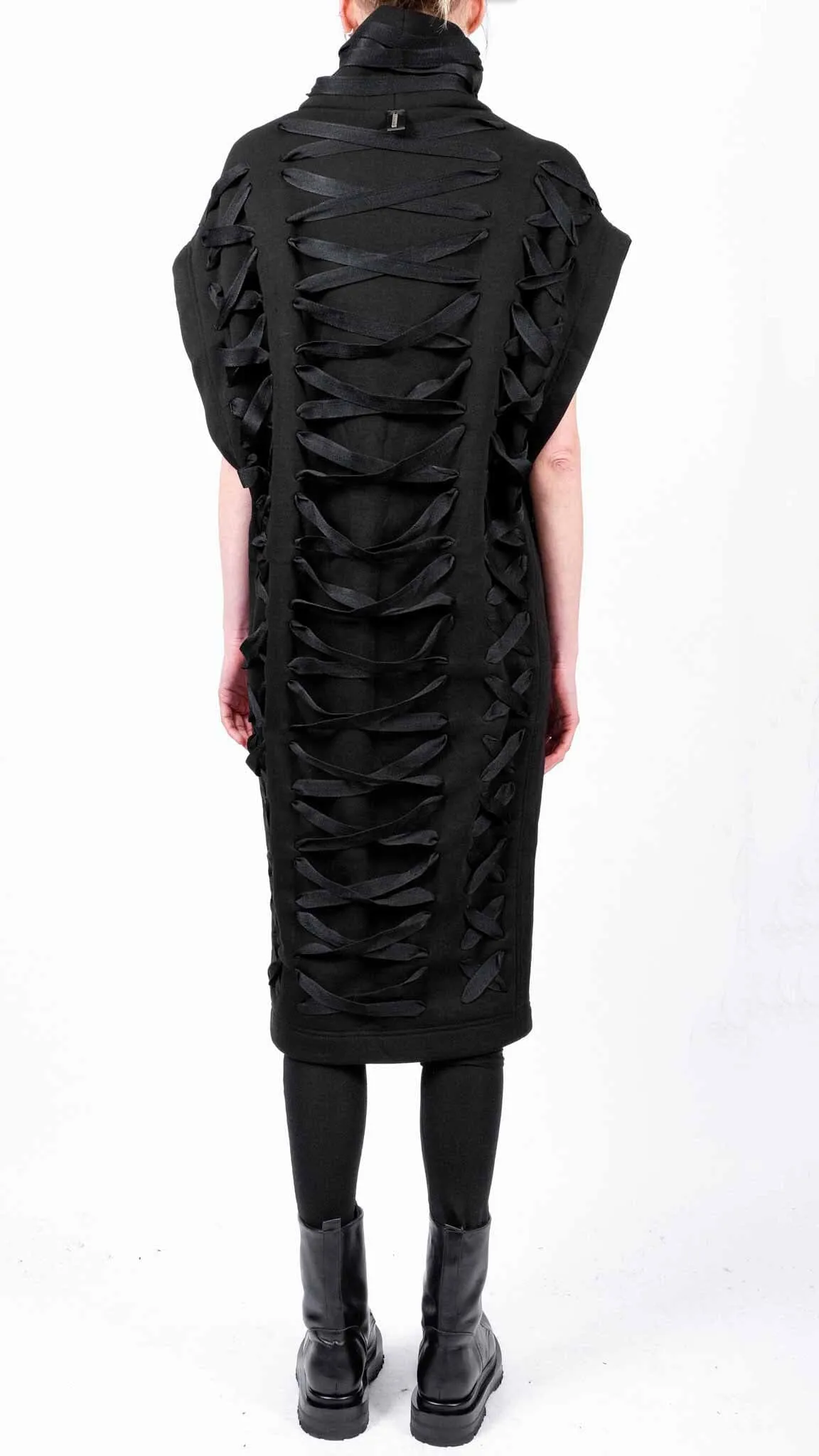 Midi Sweatshirt Dress with Laces