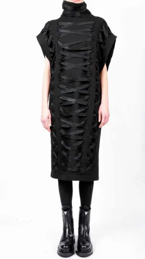 Midi Sweatshirt Dress with Laces
