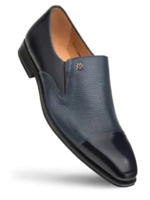 Milani Calfskin/deerskin  Blue By Mezlan Made In Spain Brand