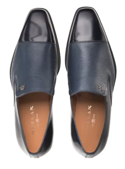Milani Calfskin/deerskin  Blue By Mezlan Made In Spain Brand