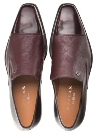 Milani Calfskin/deerskin Burgundy By Mezlan Made In Spain Brand