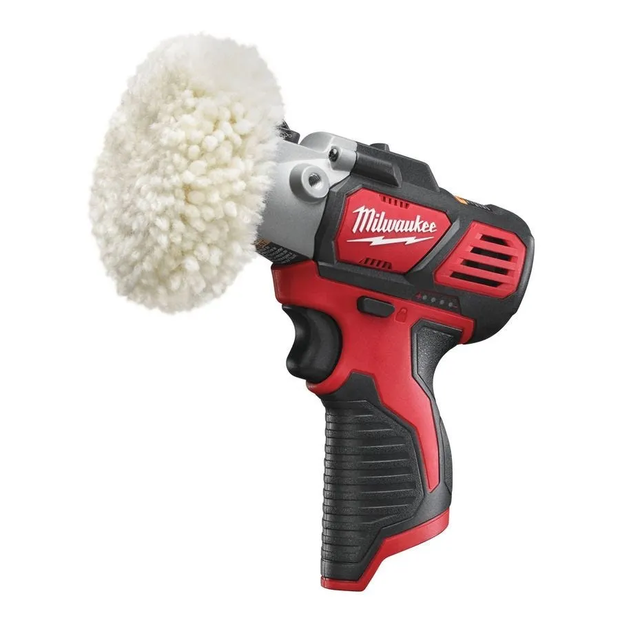 Milwaukee M12 BPS-0 Sub Compact Handy Cordless Car Polisher and Sander c/w 2 no 3.0Ah 12V Batteries , 1 no 12V Charger and 1 no Contractor Bag