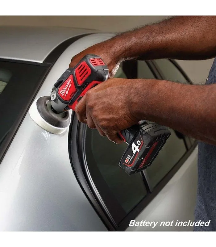 Milwaukee M12 BPS-0 Sub Compact Handy Cordless Car Polisher and Sander c/w 2 no 3.0Ah 12V Batteries , 1 no 12V Charger and 1 no Contractor Bag