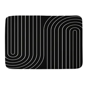 MINIMAL LINE CURVATURE BLACK MEMORY FOAM BATH MAT