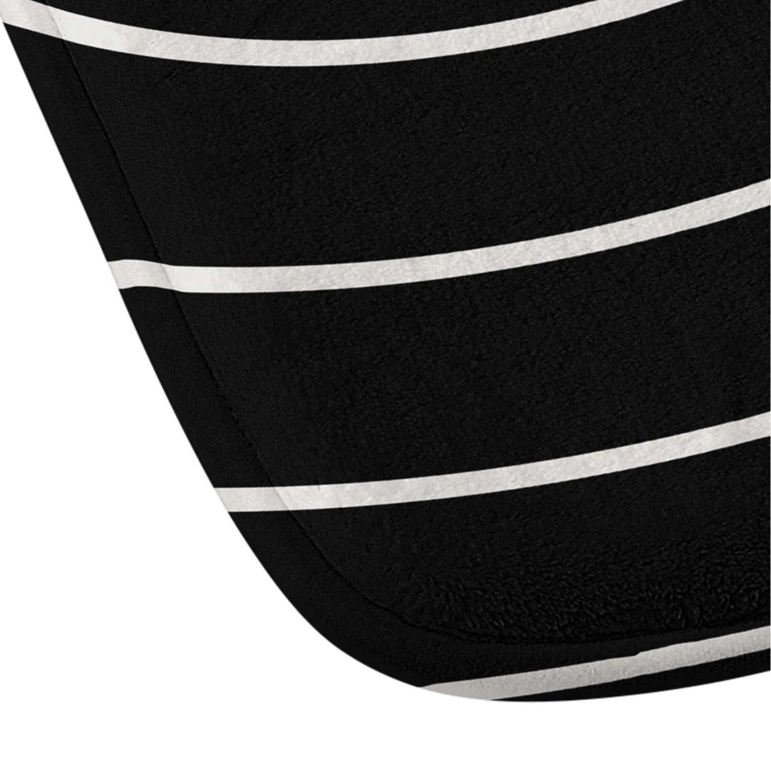MINIMAL LINE CURVATURE BLACK MEMORY FOAM BATH MAT