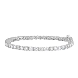 Mirage Tennis Bracelet with 5.00ct of Laboratory Grown Diamonds in Sterling Silver and Platinum