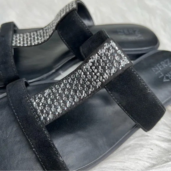 Naturalizer Farica Slide Sandals Embellished Black Size 9M