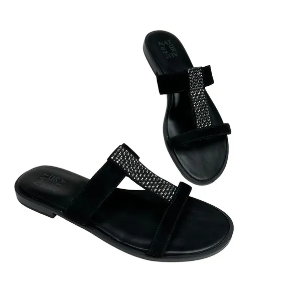 Naturalizer Farica Slide Sandals Embellished Black Size 9M