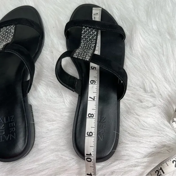 Naturalizer Farica Slide Sandals Embellished Black Size 9M