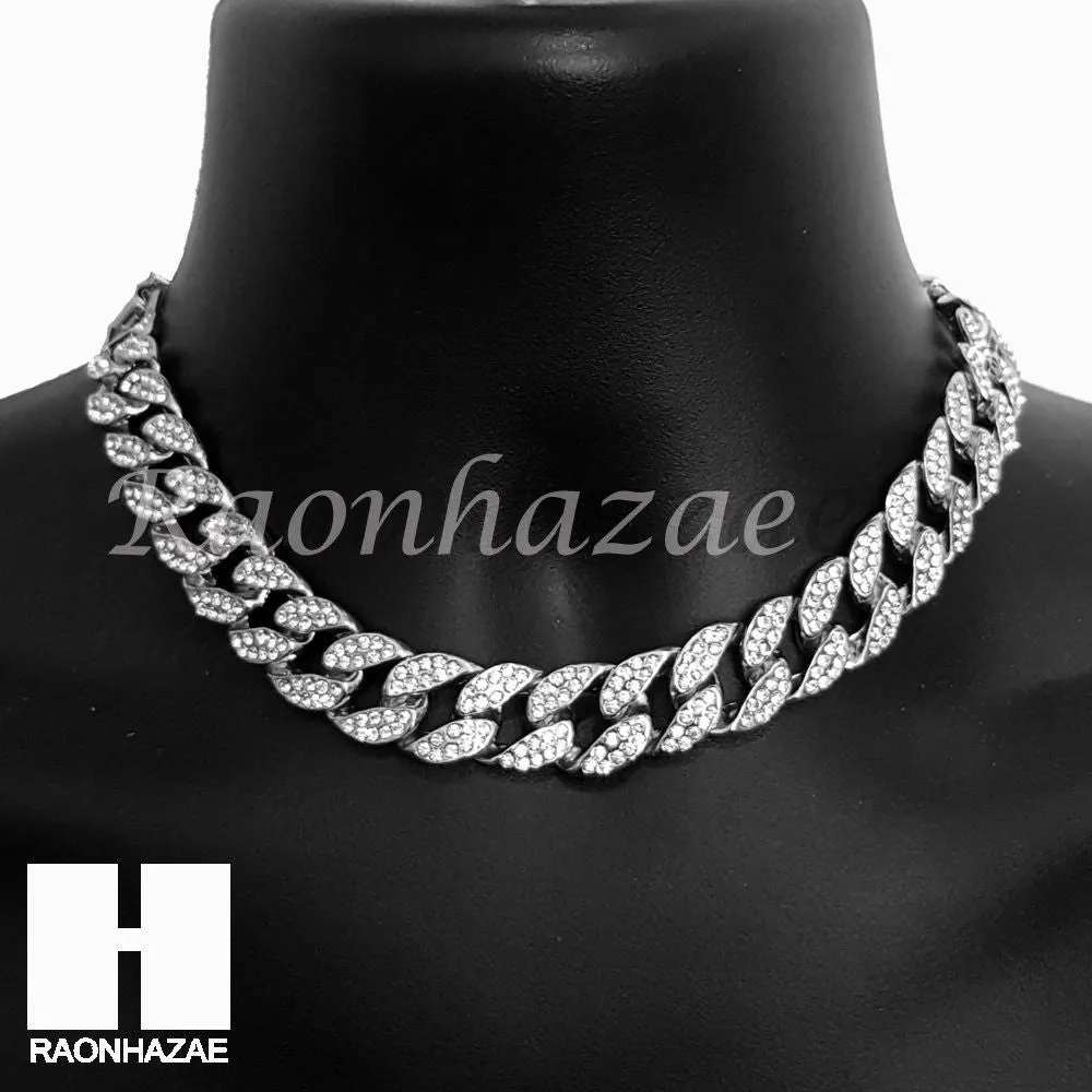Nefertiti Pendant 16" Choker 18" Tennis 30" Miami Cuban Chain Set 18S