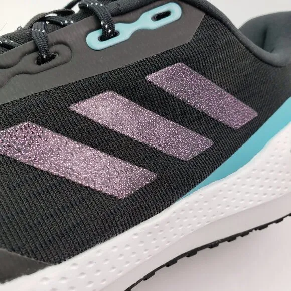 NEW Adidas EQ21 Run Girls Size 6Y Womens Sz 7 Black Pink Blue Sneaker Shoes