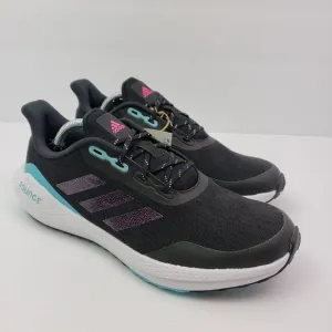 NEW Adidas EQ21 Run Girls Size 6Y Womens Sz 7 Black Pink Blue Sneaker Shoes