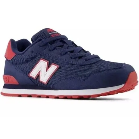 New Balance 515 V1‎ Lace-up Suede Sneaker Navy/True Red, 6 Big Kid / 7.5 Women's