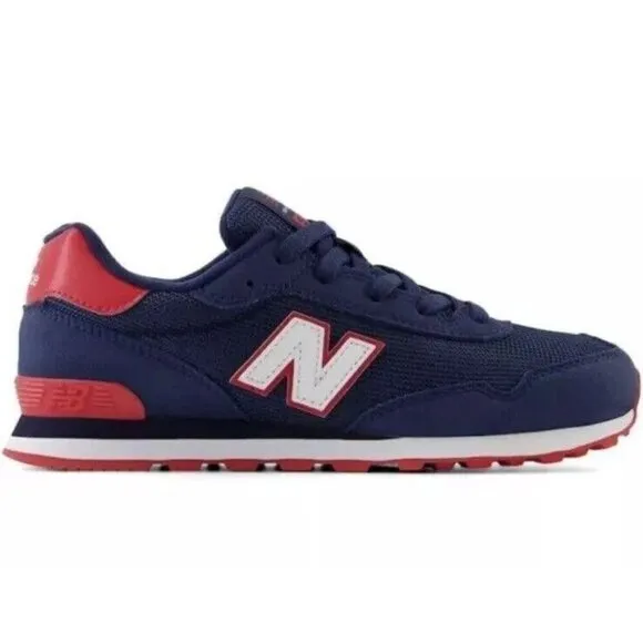 New Balance 515 V1‎ Lace-up Suede Sneaker Navy/True Red, 6 Big Kid / 7.5 Women's