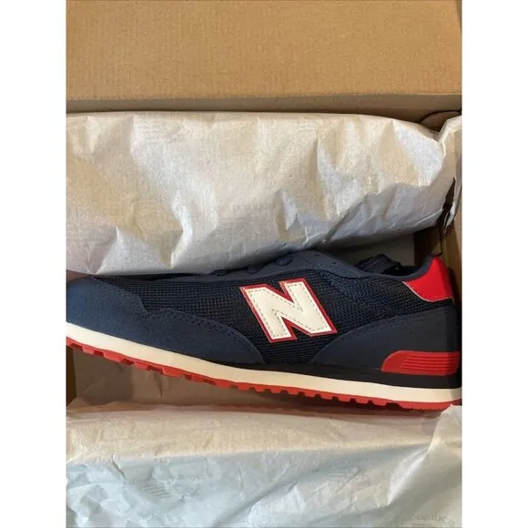 New Balance 515 V1‎ Lace-up Suede Sneaker Navy/True Red, 6 Big Kid / 7.5 Women's