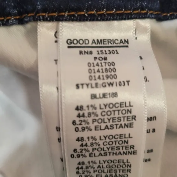 New Good American Ultra High Rise Good Waist Ankle Length Jeans Size 22
