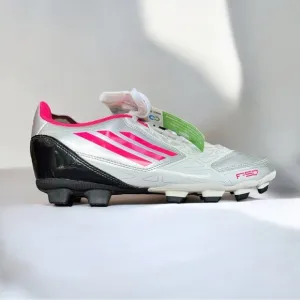 🌻NEW w.tags adidas F10 TRX FG Soccer Silver-Pink Cleats Male Size 8.5
