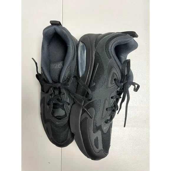 NIKE AT5627-001 Air Max 200 (GS) Triple All Black Running Shoes Unisex Kid's 5Y