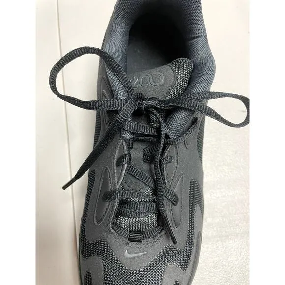 NIKE AT5627-001 Air Max 200 (GS) Triple All Black Running Shoes Unisex Kid's 5Y