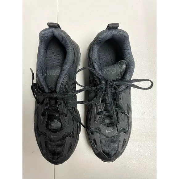 NIKE AT5627-001 Air Max 200 (GS) Triple All Black Running Shoes Unisex Kid's 5Y