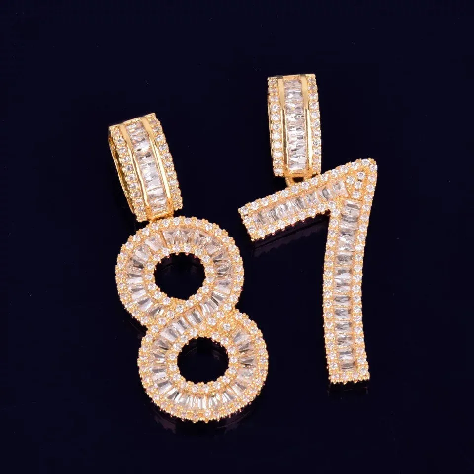 Number charm, bling number charm , number chain