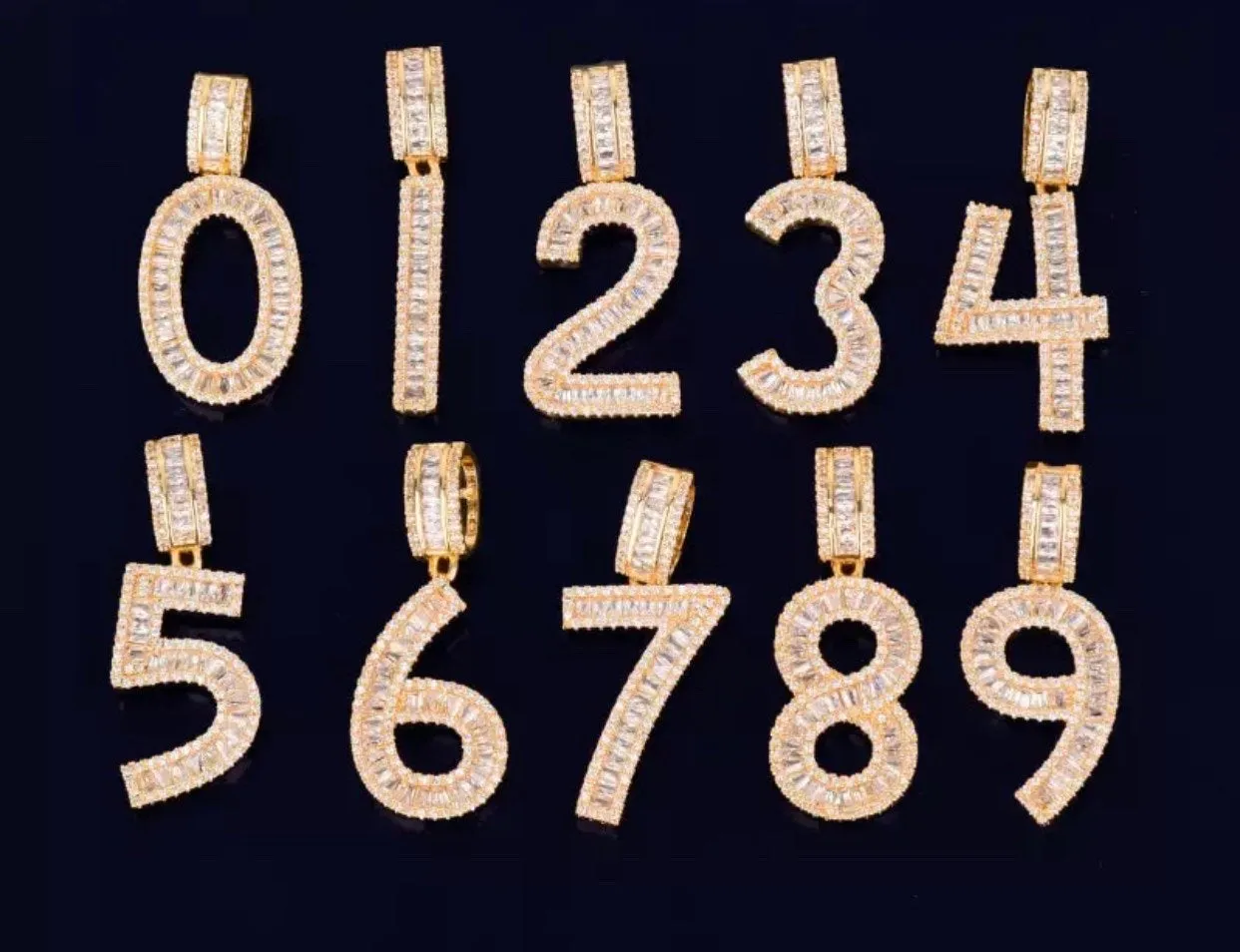 Number charm, bling number charm , number chain