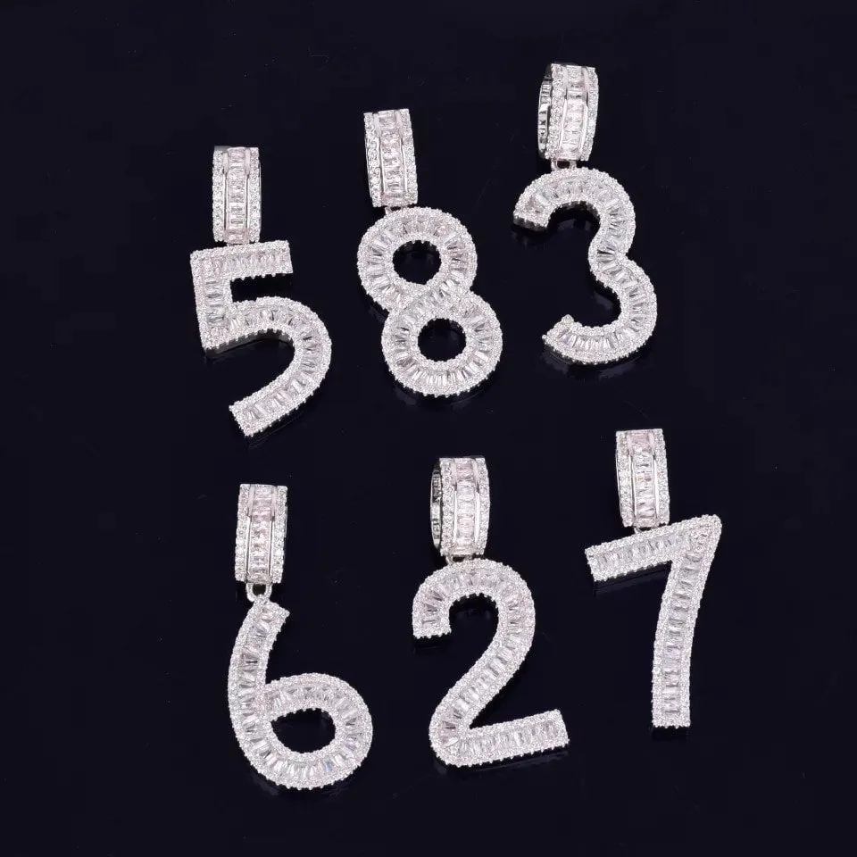 Number charm, bling number charm , number chain