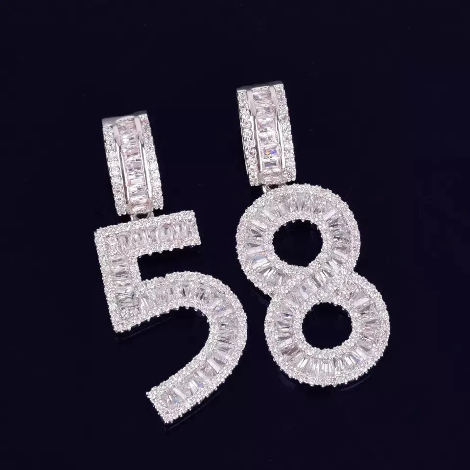 Number charm, bling number charm , number chain