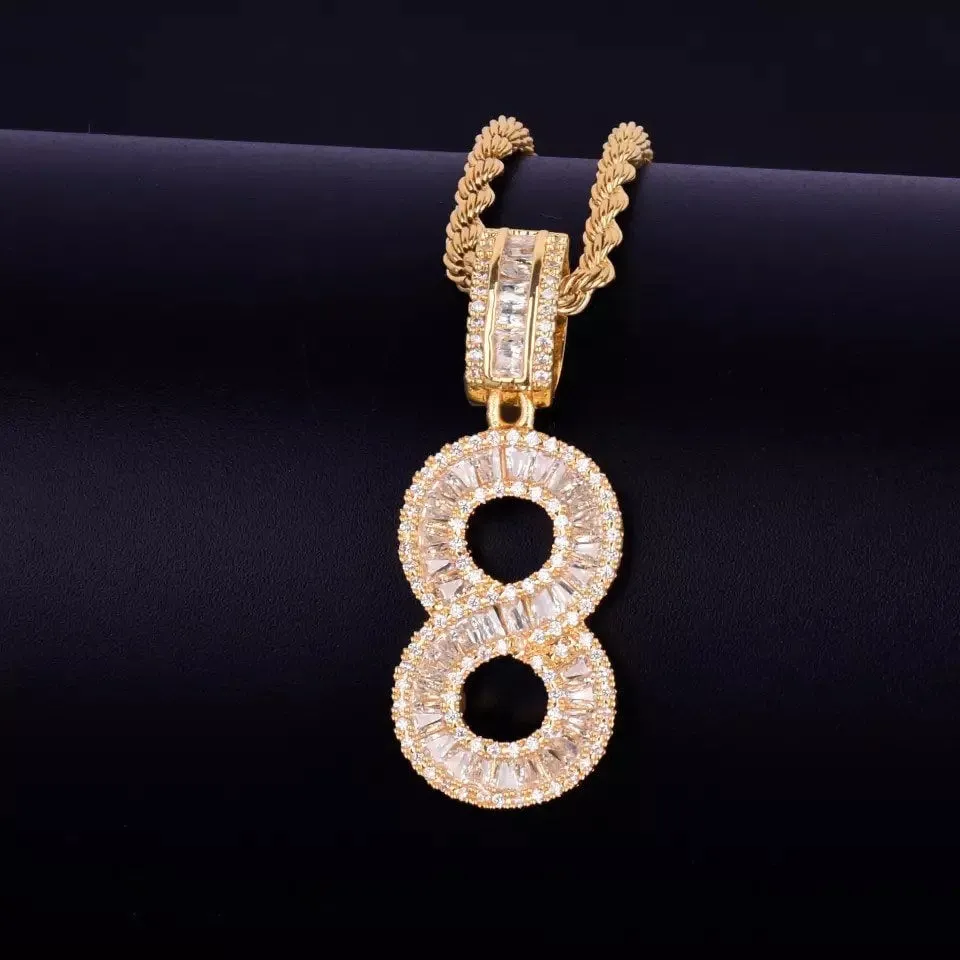 Number charm, bling number charm , number chain