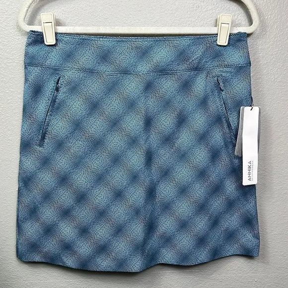 NWT Annika Skort Cutter &amp; Buck Gray Teal Golf Tennis Pickle Ball Skirt Skort 8