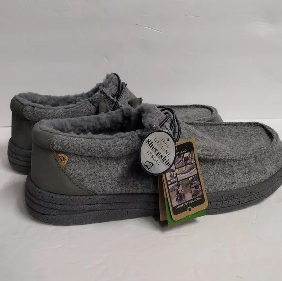 NWT LAMO SAMUEL Grey Wool 100% Genuine Sheepskin Insole CA Comfort Shoes 11 🔥