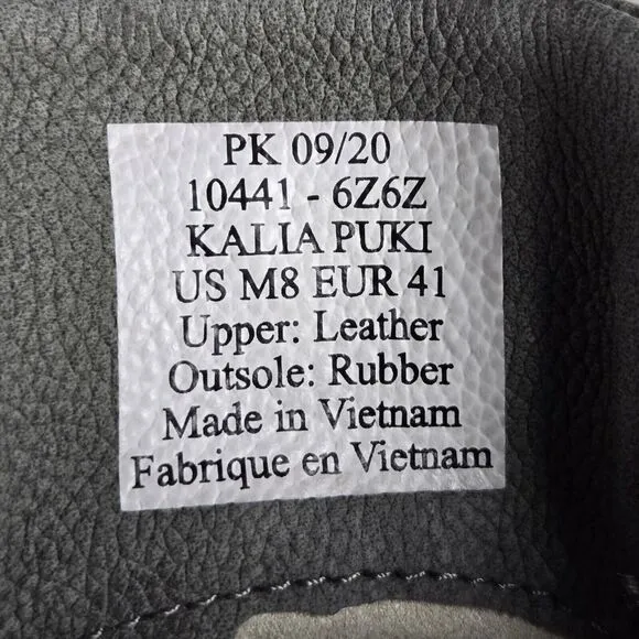 Olukai Kalia Puki Mens Size 8 Lace Up Boots Shoes Gray Leather 10441-6Z6Z