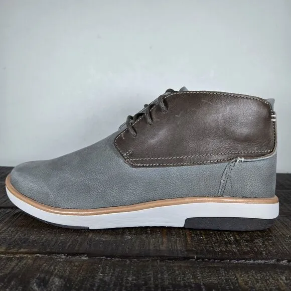 Olukai Kalia Puki Mens Size 8 Lace Up Boots Shoes Gray Leather 10441-6Z6Z