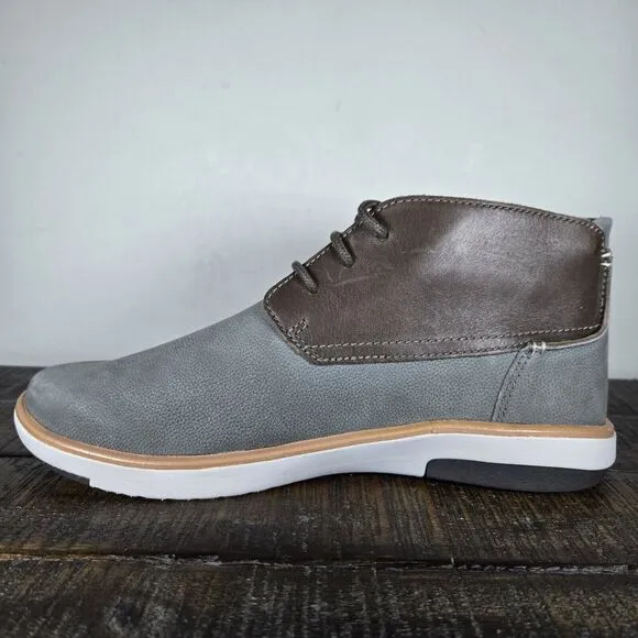 Olukai Kalia Puki Mens Size 8 Lace Up Boots Shoes Gray Leather 10441-6Z6Z