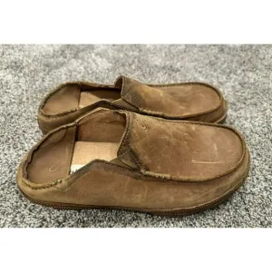 Olukai Moloa Brown Slip On Shoes Mens Sz 10 Leather￼