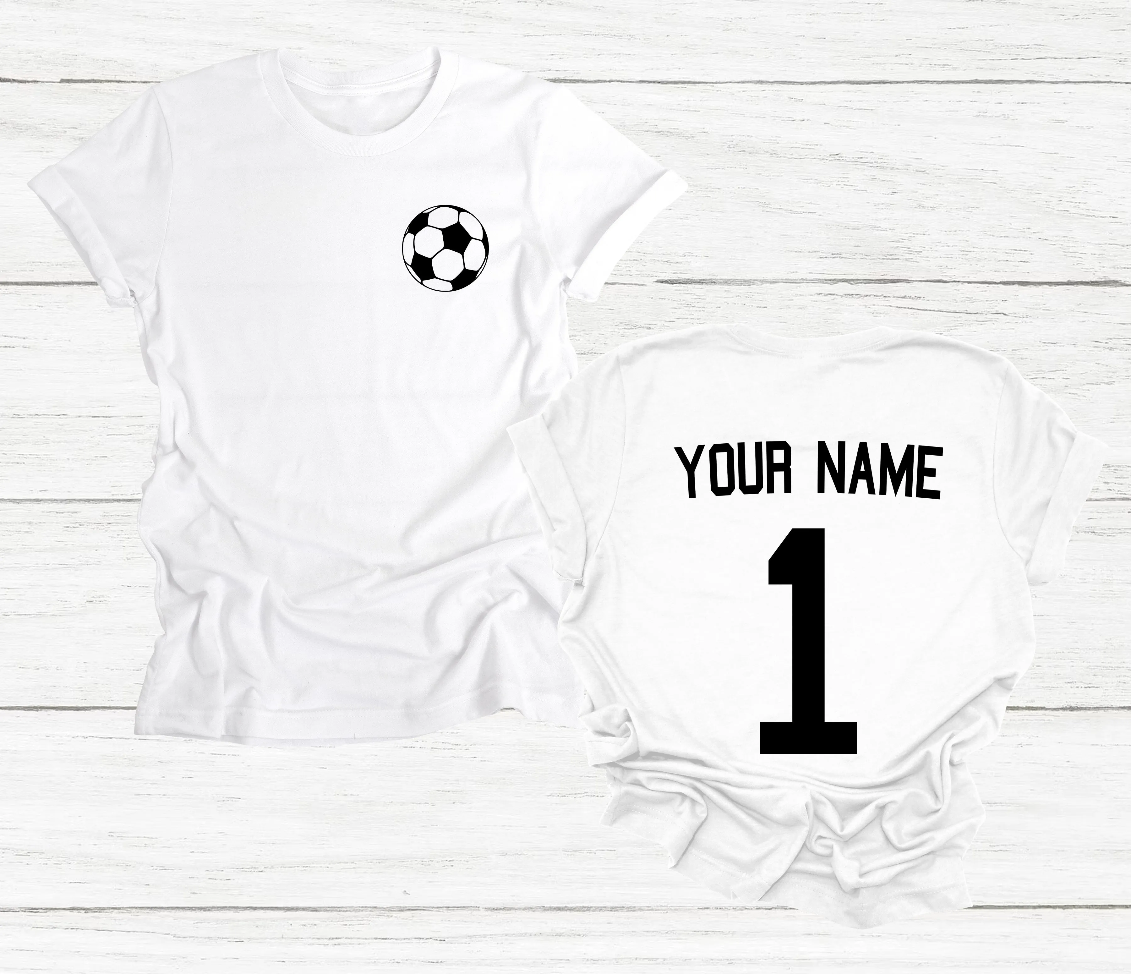 Personalised Kids Football Name And Number T-Shirt