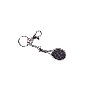 Pewter Racquet Keychain