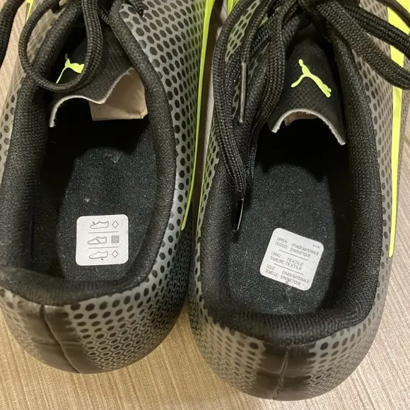 Puma Men's Spirit FG Firm Ground Soccer Cleats Shoe Black/Grey/Yellow Size 11.5