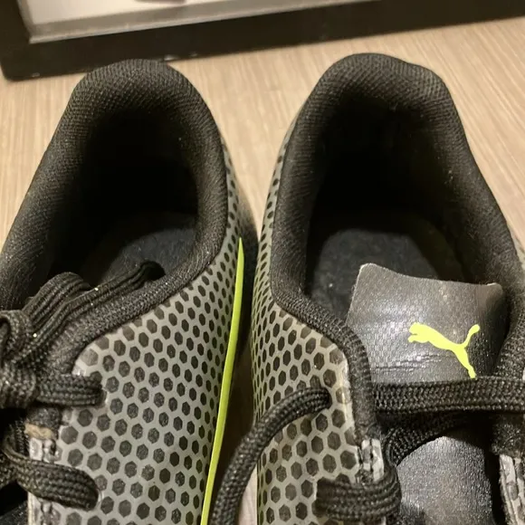Puma Men's Spirit FG Firm Ground Soccer Cleats Shoe Black/Grey/Yellow Size 11.5