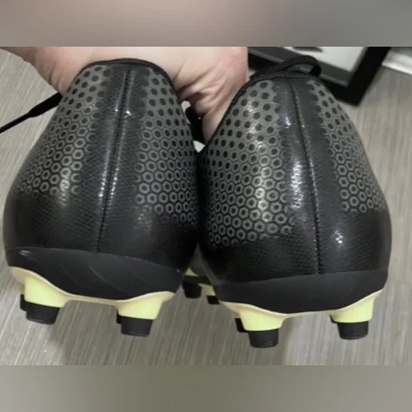 Puma Men's Spirit FG Firm Ground Soccer Cleats Shoe Black/Grey/Yellow Size 11.5