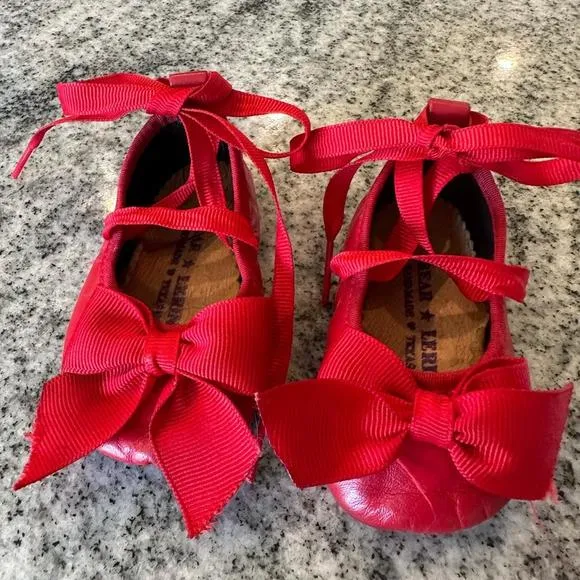 Red ballerina baby shoes Bear Feet