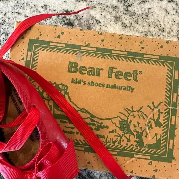 Red ballerina baby shoes Bear Feet