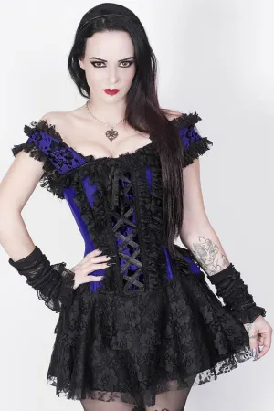 Reino Custom Made Blue Halter Burlesque Corset Dress