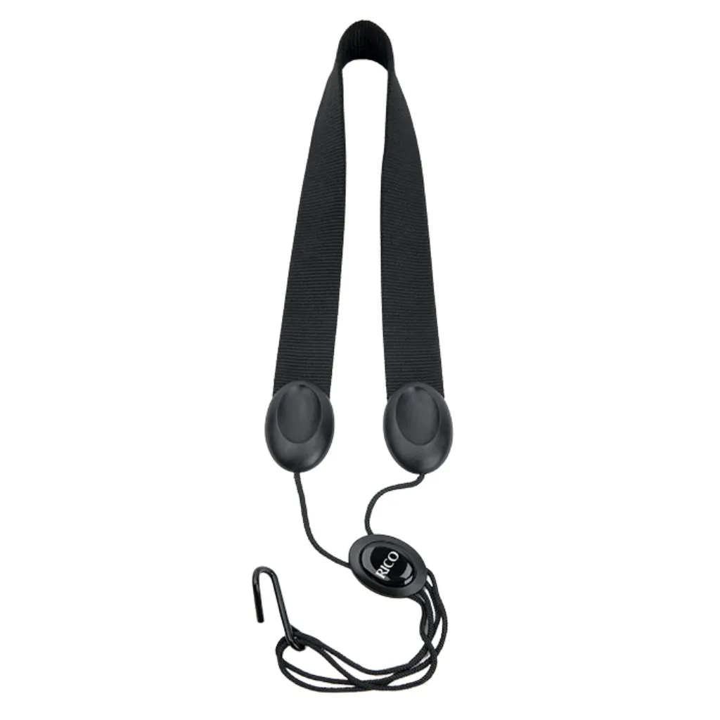 Rico Saxophone Strap, Soprano/Alto, Black Nylon